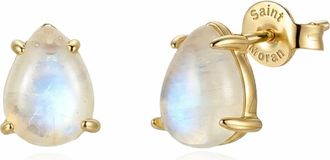 st. Moran Moonstone Pear Stud Earrings in White/gold at Nordstrom