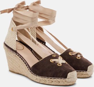 Valentino Garavani VLogo suede espadrille wedges