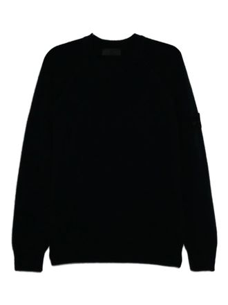 Stone Island logo-patch jumper - men - Cashmere - XXXL - Blue