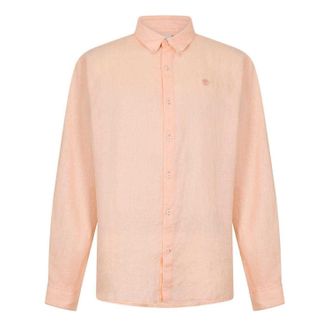 Timberland Heren Linnen Relaxed Fit Overhemd (Perzik)