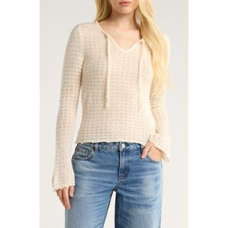 PacSun Diana Pointelle Sweater in Ivory at Nordstrom Rack, Size X-Large