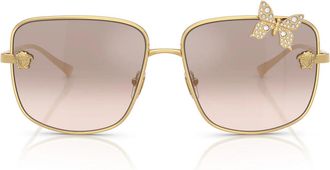 Versace Sunglasses Ve2282 10028 Z Gold/Light Brown Women