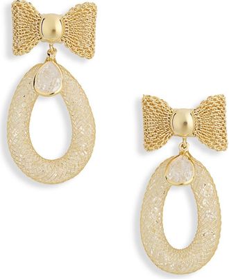 Eye Candy Los Angeles Darina Bow Earrings in Gold at Nordstrom Rack