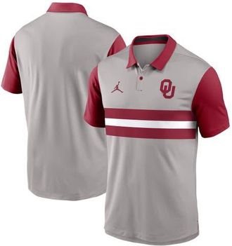 Jordan Brand Mens Jordan Brand Gray/Crimson Oklahoma Sooners Vapor Dri-FIT Polo at Nordstrom, Size Xx-Large