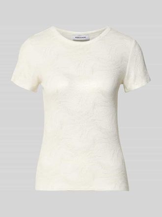 More & More More & More T-Shirt aus Viskose-Elasthan-Mix im Allover-Look in Offwhite, Gr&ouml;&szlig;e 34