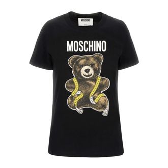 Moschino Tops, Dames, Zwart, M, Katoen, Fantasy Print T-shirt