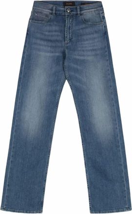 Moorer Womens Denim Straight Fit Jean In Stonewashed