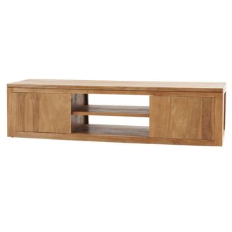 Tikamoon M&oacute;dulo TV mueble mesa madera maciza teca clara 140cm nuevo