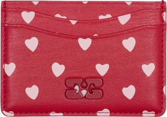 Ganni Wallets & Cardholders, female, Red, Size: ONE SIZE Bou Card Holder with Dots