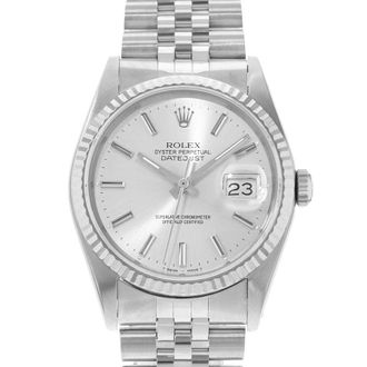 Rolex Pre-owned Rolex Datejust 36 Automatic Chronometer Silver Dial Mens Watch 16234 SSJ