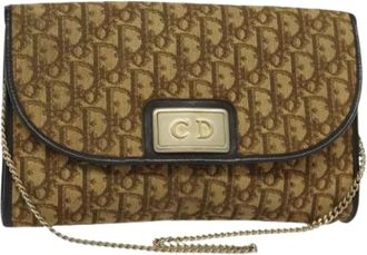 Dior Pre-owned Shoulder Bags, female, Brown, Size: ONE SIZE Pre-owned Trotter Canvas Vintage Shoulder Bag