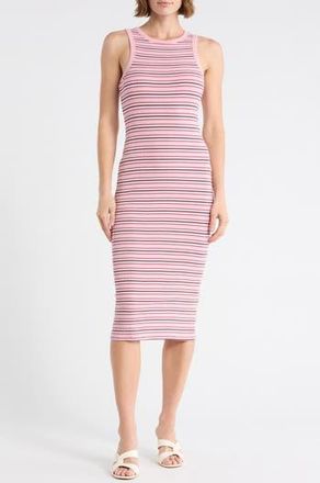 Madden Girl Stripe Sleeveless Midi Dress in Pink Combo at Nordstrom Rack, Size X-Large