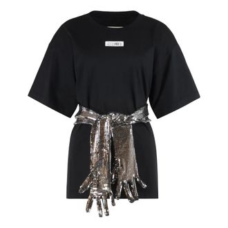 Maison Margiela T-Shirts, female, Black, XS, Cotton T-shirt with Gloves