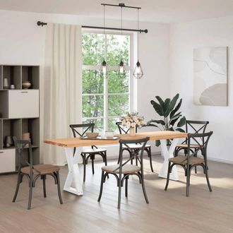Berkfield Home Modern Dining Table Legs 2 pcs White 50x(72-73.3) cm Steel