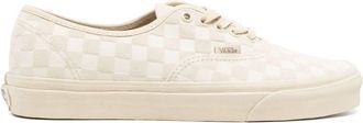 Vans logo-patch check-pattern sneakers - men - Rubber/Other fibres/Canvas - 9.5 - Neutrals