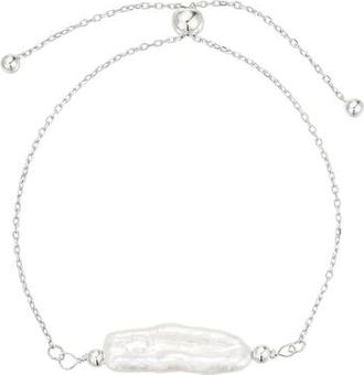 Untamed Petals Bree Baroque Pearl Bracelet in Silver at Nordstrom