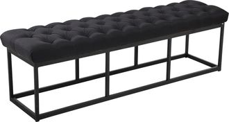 Clp Banco con patas de metal y asiento en Tela Negro
