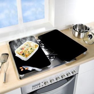 WENKO home24 Abdeckplatten Schwarz (2er-Set)