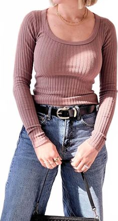 Bloomingdale's Whats The Scoop Top In Rose Taupe