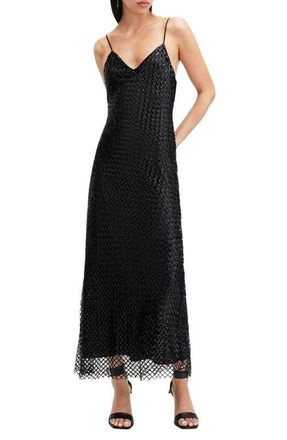 AllSaints Chantelle Sequin Slipdress in Black at Nordstrom, Size 10 Us