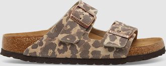 Birkenstock Mules Arizona Suede Leather Syn Leo Sandcastle