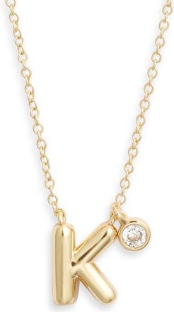 Chelsea28 Goldtone Initial Pendant Necklace in K- Clear- Gold at Nordstrom