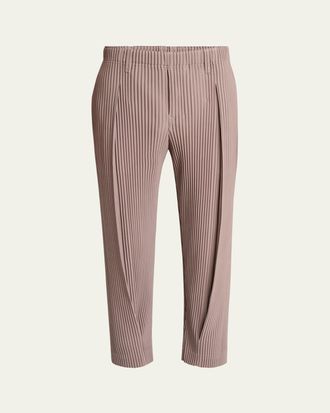 Homme Pliss&eacute; Issey Miyake Mens Gray Tailored Single Pleat Pants