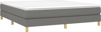 vidaXL Cama Sin Colch&oacute;n De Tela Gris Oscuro 180x200 Cm Vidaxl