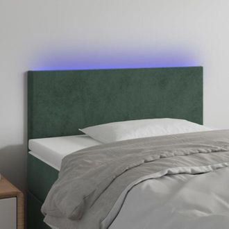 vidaXL Cabecero Con Led De Terciopelo Verde Oscuro 100x5x78/88 Cm Vidaxl