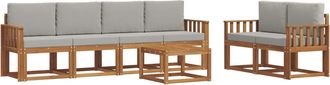 vidaXL Conjunto De Sof&aacute;s De Exterior 7 Uds. Gris Natural Y Claro Vidaxl
