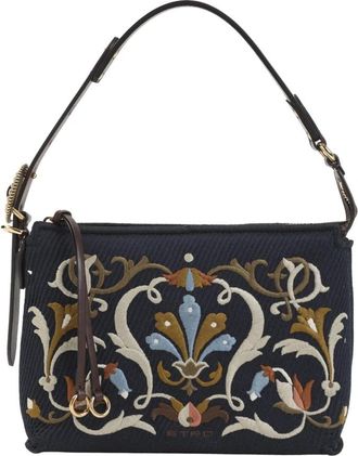 Etro Kleine Hobo Schoudertas - Dames - Schoudertassen - Blauw - ONE Size - Katoen - Tassen