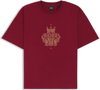 BOSS Logo-artwork T-shirt in cotton jersey