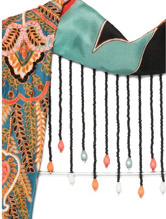 Etro Paisley-pattern Beaded-fringe Neckerchief