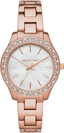 Michael Kors Liliane Ros&eacute;goud Horloge - Dames - Horloges - Roze - ONE Size - Accessoires