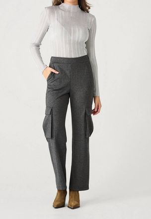 Dex Clothing Long Sleeve Ribbed Shimmer Top In Silver
