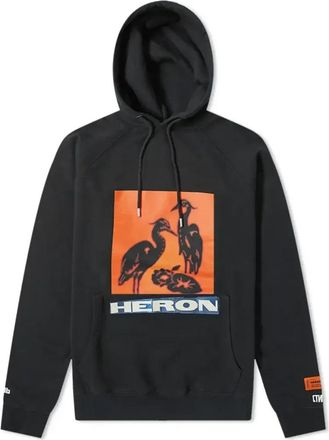 Heron Preston Heron Pop Over Hoodie Black Orange HMBB001F198080030488