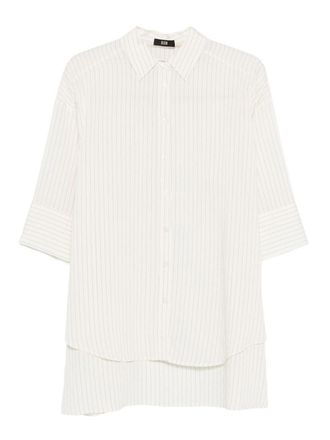 Eleh Oversize Striped Shirt In White Cotton