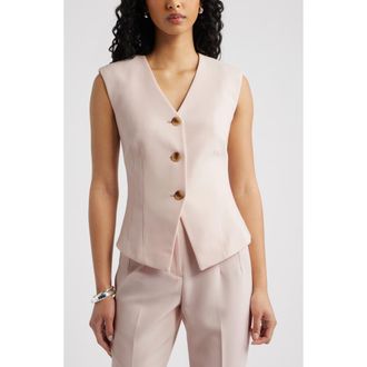 Open Edit The Icon Darted Vest in Pink Peony Bud at Nordstrom, Size Xx-Small