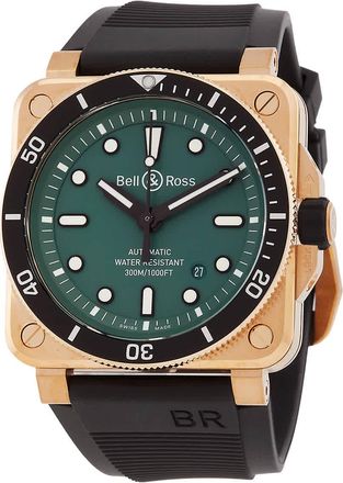 Bell & Ross Diver Automatic Green Dial Mens Watch BR0392-D-LT-BR/SRB