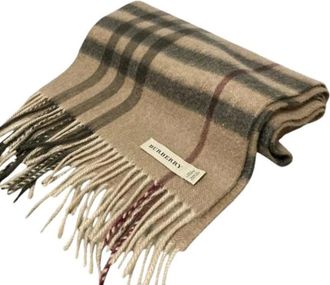 Burberry Pre-owned Scarves, female, Brown, Size: ONE SIZE Pre-owned Cashmere Scarf