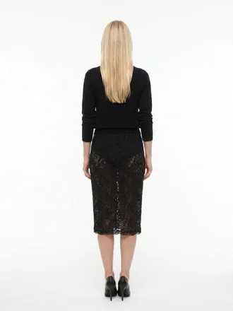 Dolce & Gabbana Lace Midi Skirt - Black