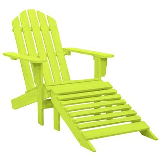 vidaXL Vidaxl - Silla Jard&iacute;n Adirondack Con Otomana Madera Maciza Abeto Verde