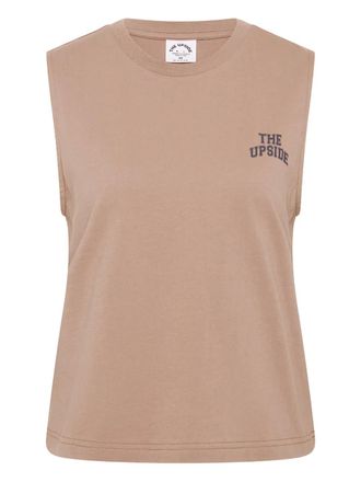 The Upside Dawson tanktop met logoprint - Beige