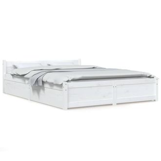 Berkfield Home Bed Frame with Drawers White 150x200 cm King Size