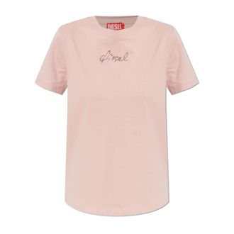 Diesel T-Shirts, female, Pink, Size: 2XS T-Reg-S2 T-shirt