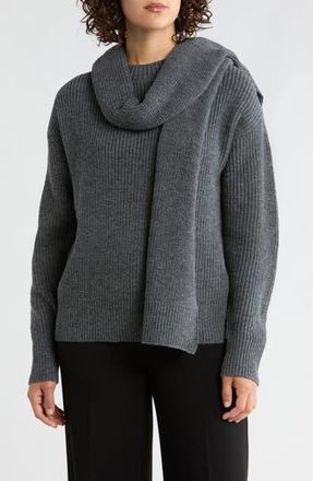 Vigoss Scarf Neck Sweater in Grey at Nordstrom Rack, Size X-Small
