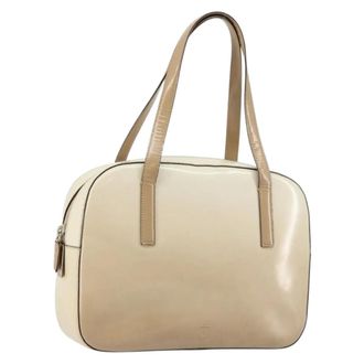 Prada Re-Edition 1995 Patent Leather Beige Patent_Leather Handbag (Pre-Owned)