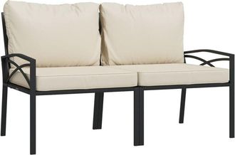 vidaXL Sillas De Jard&iacute;n 2 Uds Acero Con Cojines Color Arena 62x75x79cm Vidaxl