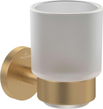 Villeroy & Boch Elements Tender - Portacepillos Y Pasta De Dientes, Vidrio /oro Cepillado Tva15101800076