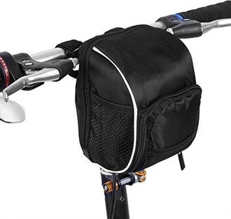 OEM Golden Crown, Bolsa Multifuncional Impermeable Para Manillar De Bicicleta, Reflectante E Impermeable, Negra, Bolsa De Almacenamiento Espaciosa